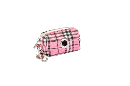 Urban Dog Stars Waste Bag Holder - Pink Plaid
