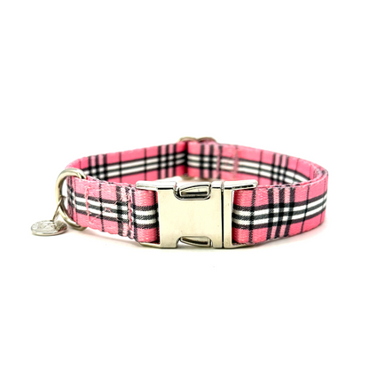 Urban Dog Stars Adjustable Collar - Pink Plaid
