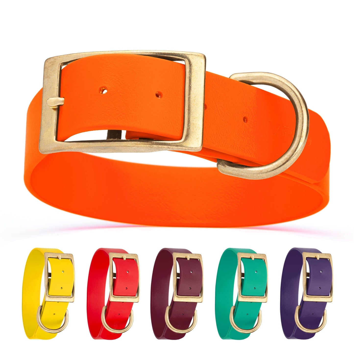 Viper Biothane Waterproof Collar - Brass Hardware - Size L, 1.5 in Wide (16 to 20 inches)