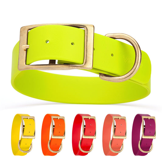 Viper Biothane Waterproof Collar - Brass Hardware - Size XL, Wide (20 to 24 inches)
