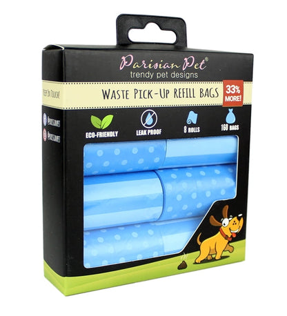 Parisian Pet Waste Bags - Stripes N Dots Blue