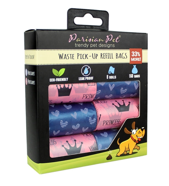 Parisian Pet Waste Bags - Princess Hearts Pink