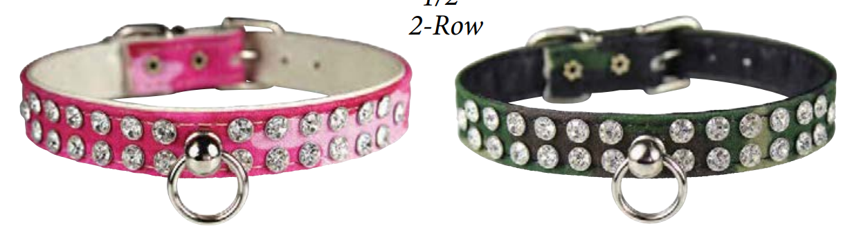 Majestic™ Collars (Jeweled Velvet with Taper, Two Rows & Post)