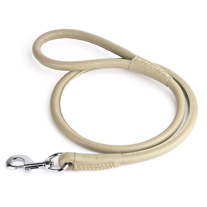 Soft Leather Round Dog Lead