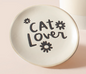 STONEWARE ROUND TRAYS - CAT LOVER - SMALL - 4 units