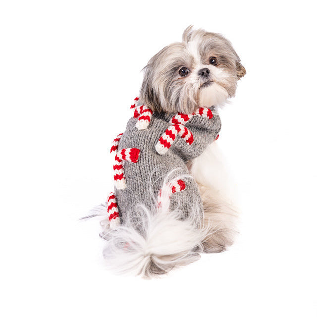 Candy Cane Dog Sweater