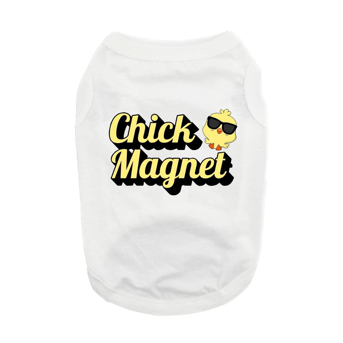 Fun T-Shirt - Chick Magnet Dog Shirt - White