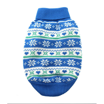 Sweater - Snowflake and Hearts - Blue