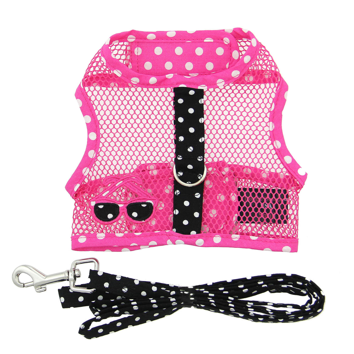 Sunglasses Pink and Black Polka Dot