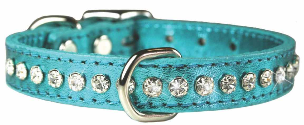 Signature Leather Crystal Collars - 1/2" x 16"