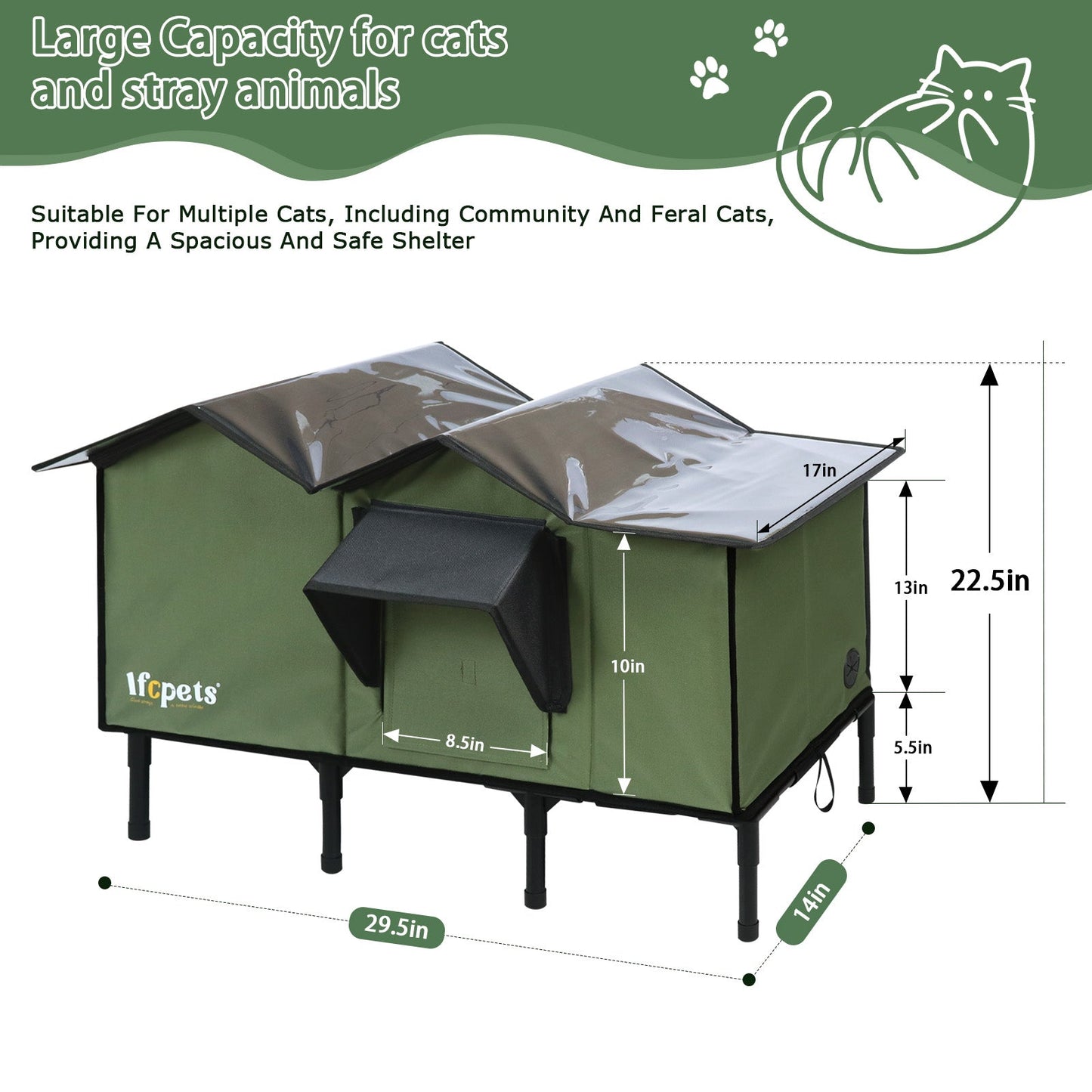 Insulated Elevated Outdoor Cat House