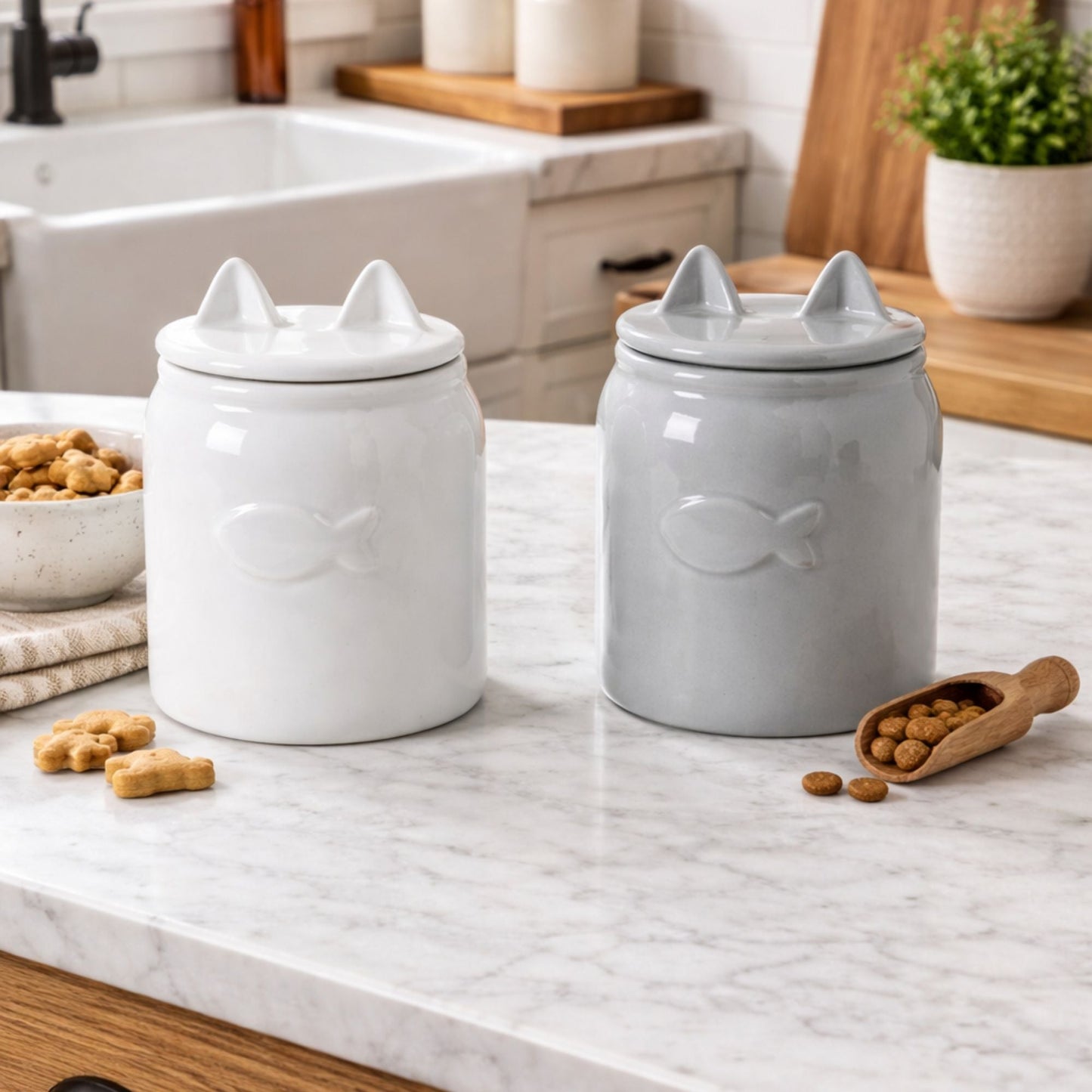 Felix Ceramic Cat Treat JAr - Park Life Designs