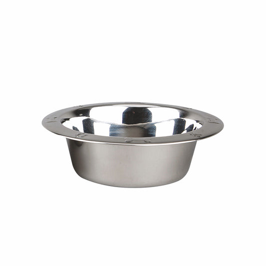 Stainless Steel Embossed Wide Rim Feeding Bowl