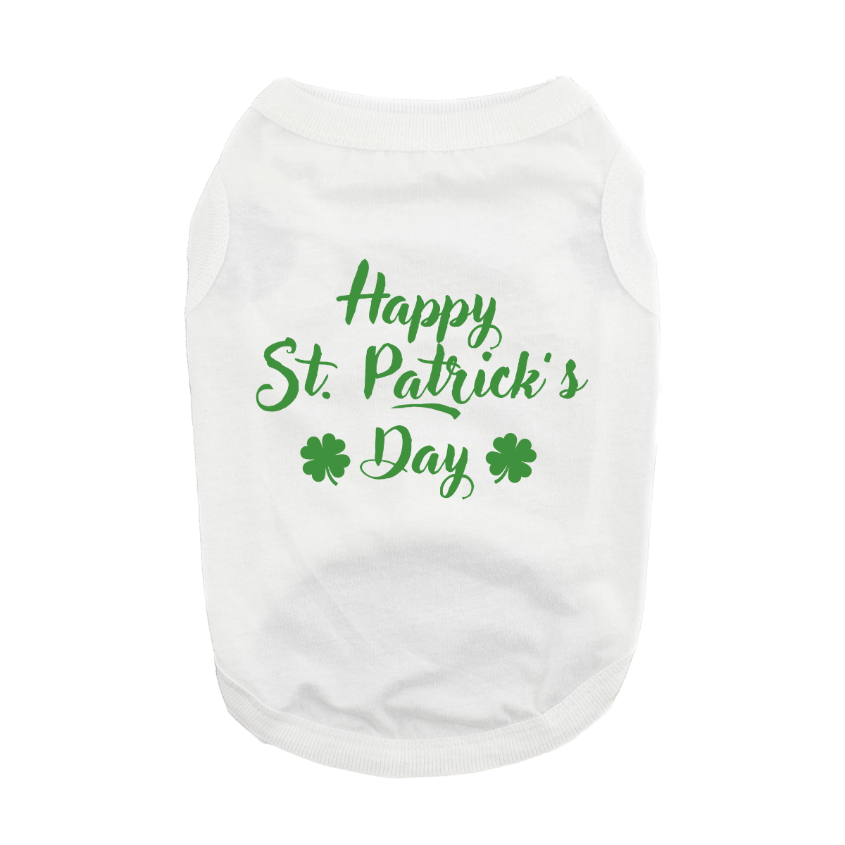 Fun T-Shirt - Happy St. Patrick's Day Dog Shirt - White