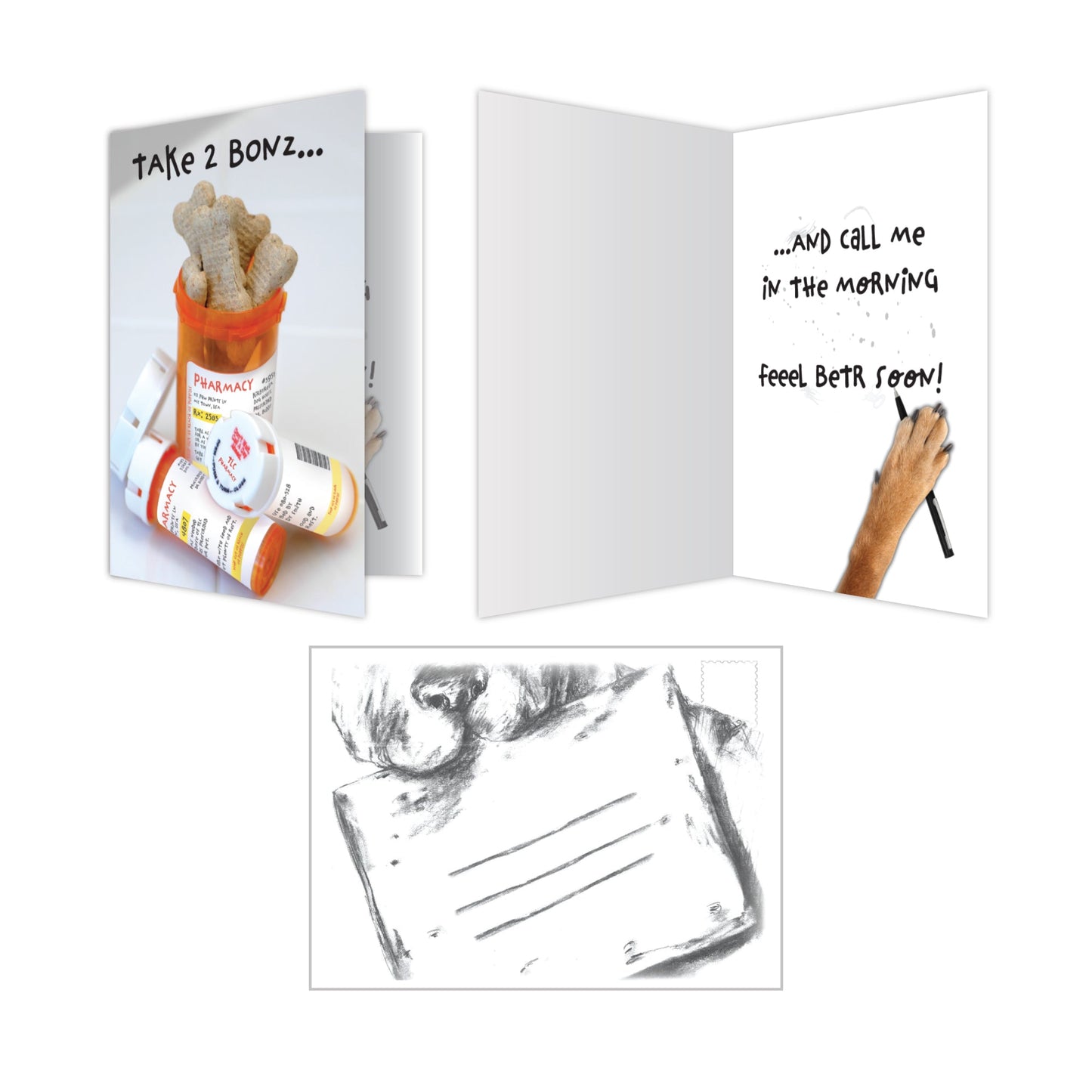 Get Well - Take two bones, and call me in the morning (Pack of 6)