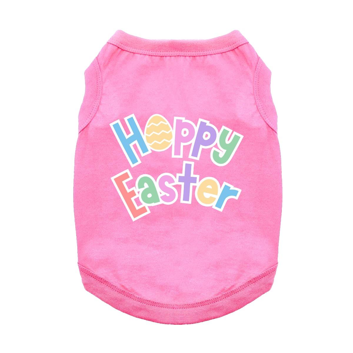 Fun T-Shirt - Hoppy Easter Dog Shirt - Carnation Pink