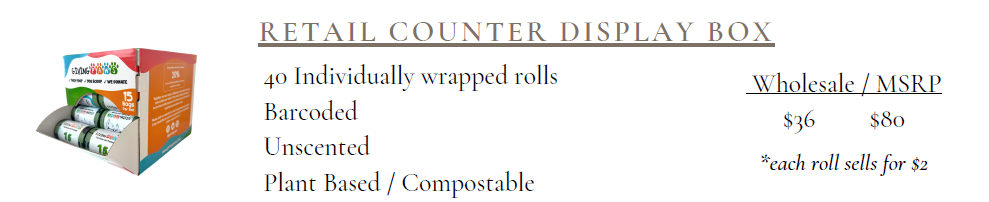 Bulk Poop Bags- Counter Display Box