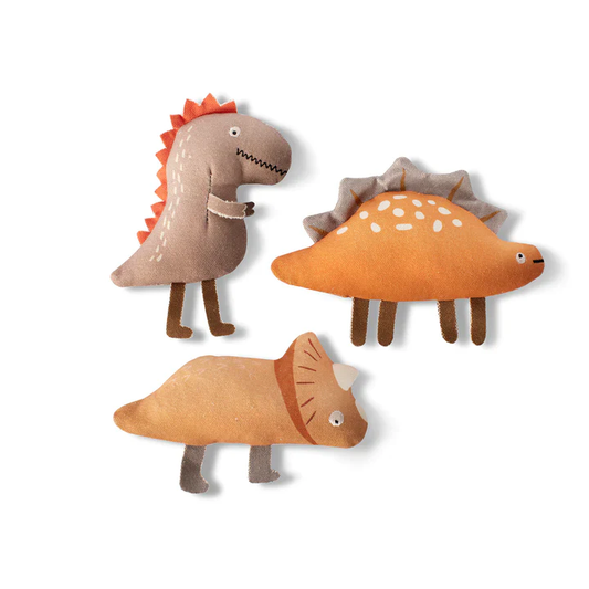 WE CAME WE SAUR CANVAS MINI TOY SET OF 3 Case of 4