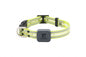 RC Pet Products Nova LED Light Collar in neon yellow with reflective stripes and a grey control box