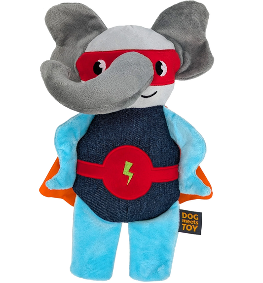 12" Superhero Elephant Plush Dog Toy