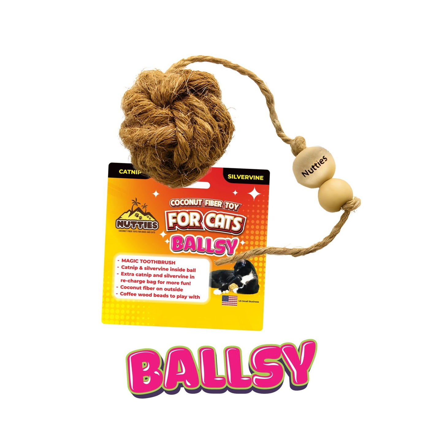 Nutties Ballsy coconut fiber ball toy for cats