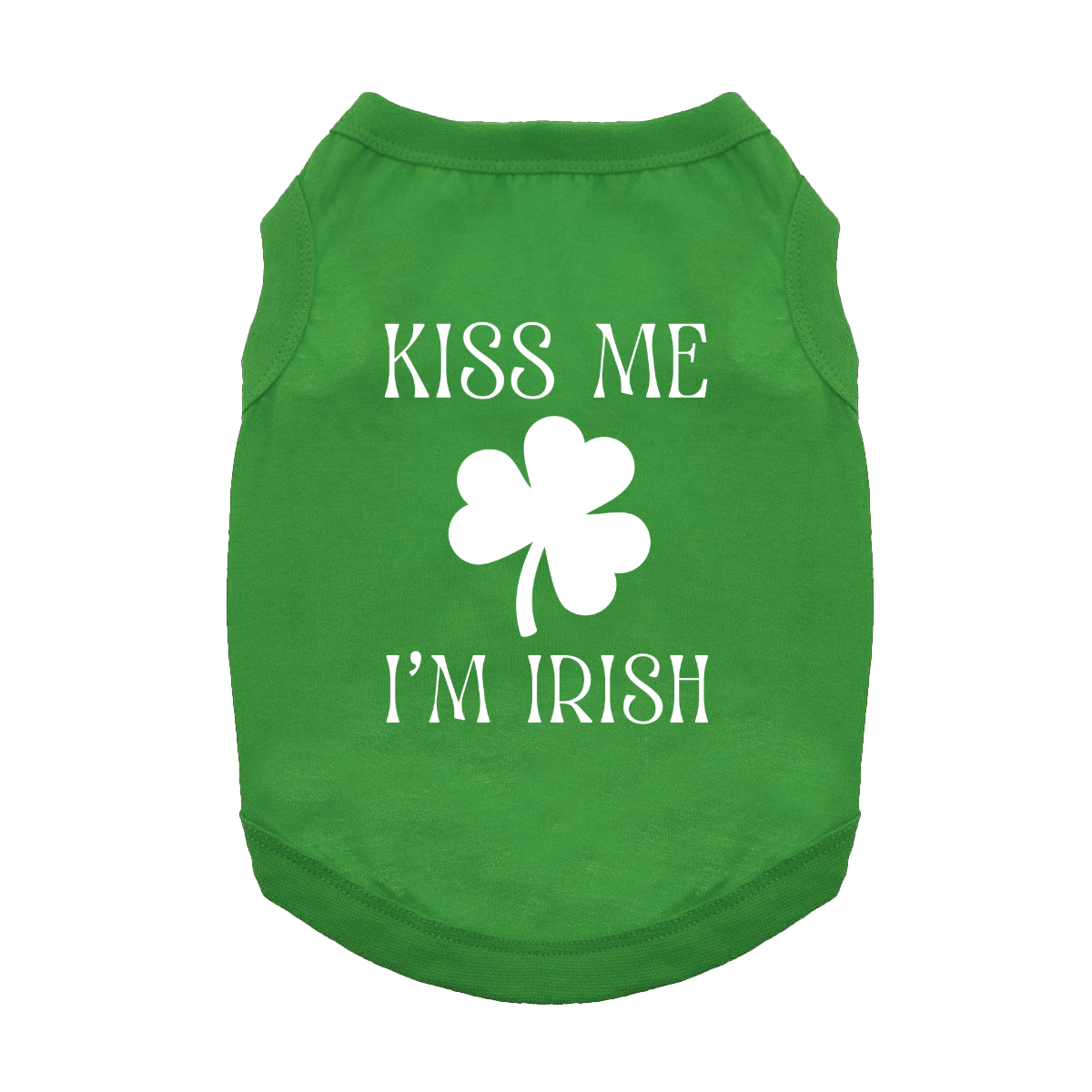 Fun T-Shirt - Kiss Me I'm Irish Dog Shirt - Emerald Green