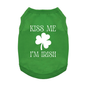 Fun T-Shirt - Kiss Me I'm Irish Dog Shirt - Emerald Green