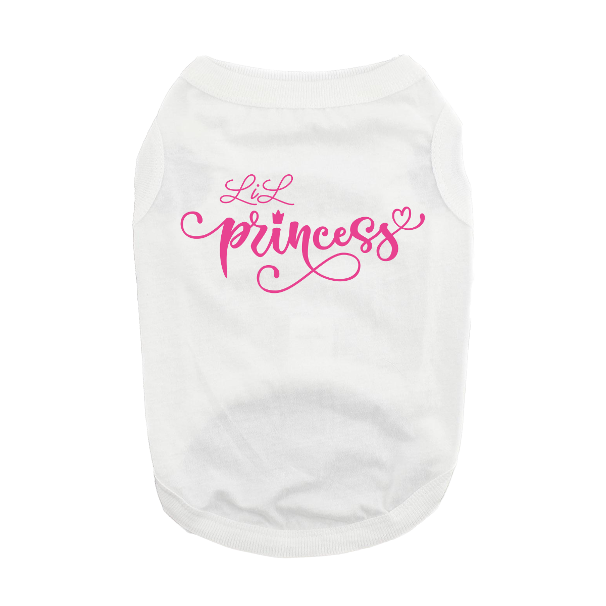 Fun T-Shirt - Lil Princess Dog Shirt - White