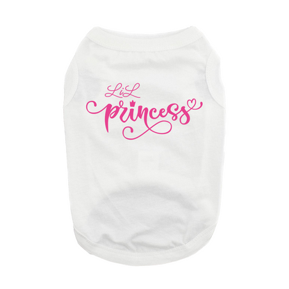 Fun T-Shirt - Lil Princess Dog Shirt - White