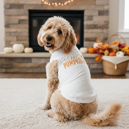 Fun T-Shirt - Little Pumpkin Pie Dog Shirt - White