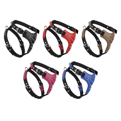 Leather + Nylon Spike Harness