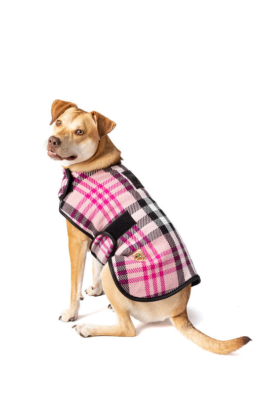 Dog Blanket Coats Pink Plaid