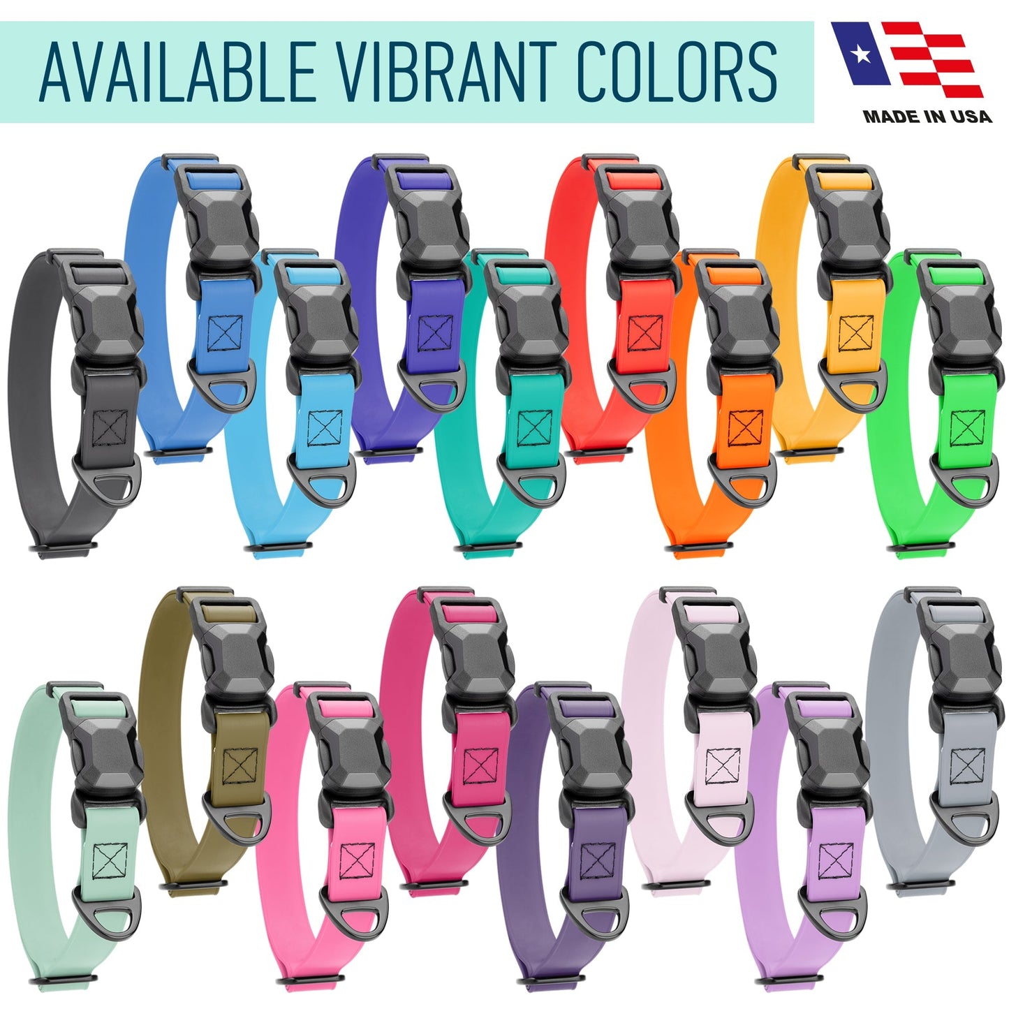 Biothane Waterproof Dog Collar with Magnetic Quick Release Buckle