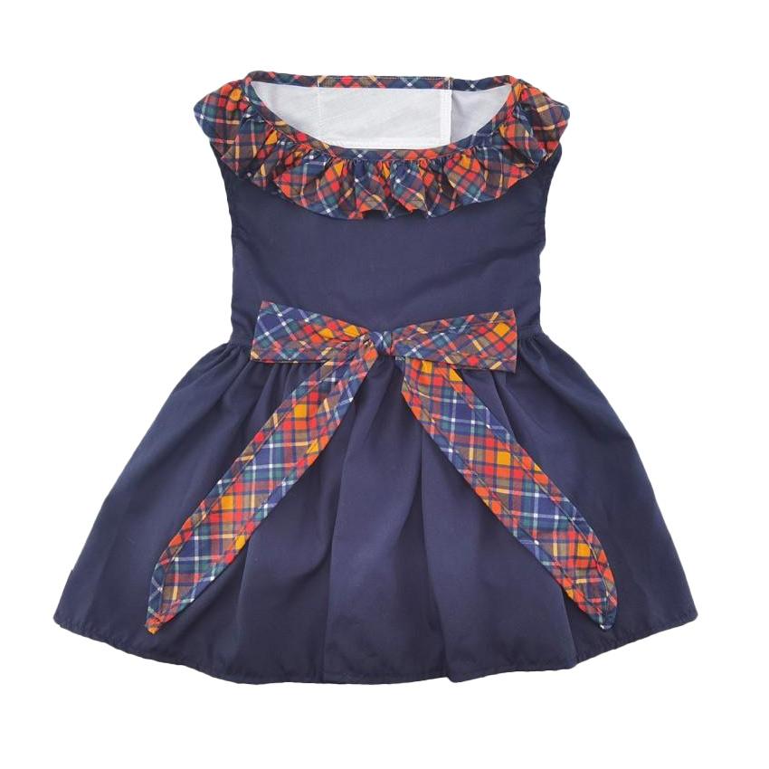 Navy with Plaid Ruffles