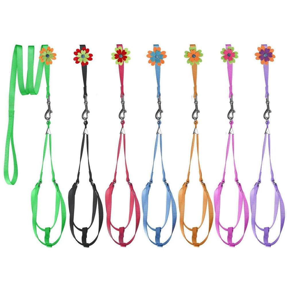 Step-In Nylon Dog Harness + Optional Flower Leash
