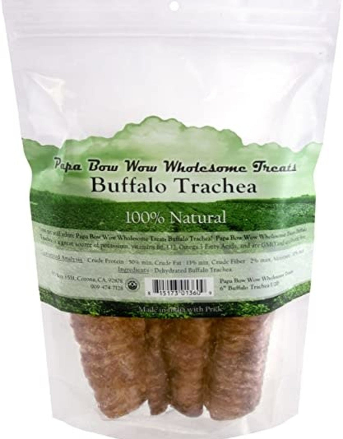 Papa Bow Wow Buffalo Trachea 6"