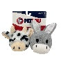 Ez Squeaky Ball Twin Pack-Cow & Donkey