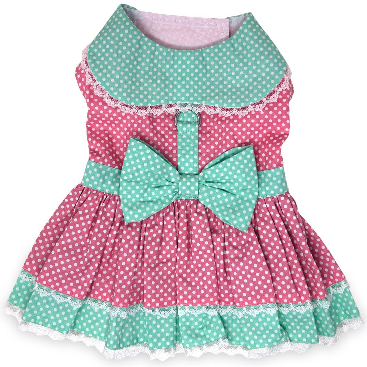Polka Dot and Lace - Pink and Teal