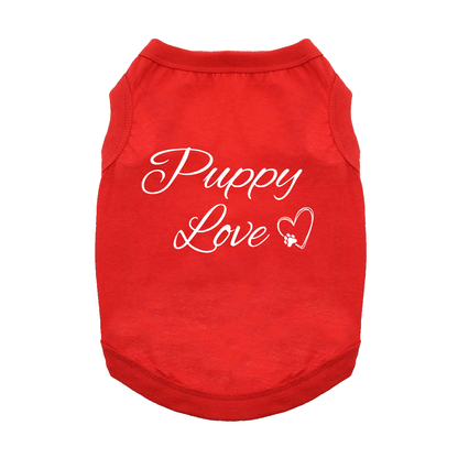 Fun T-Shirt - Puppy Love Dog Shirt - Flame Scarlet Red