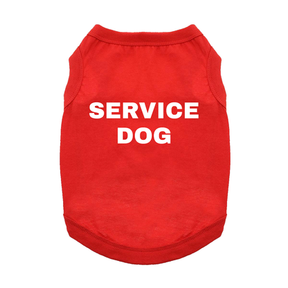 Fun T-Shirt - NEW - Service Dog - Flame Scarlet Red