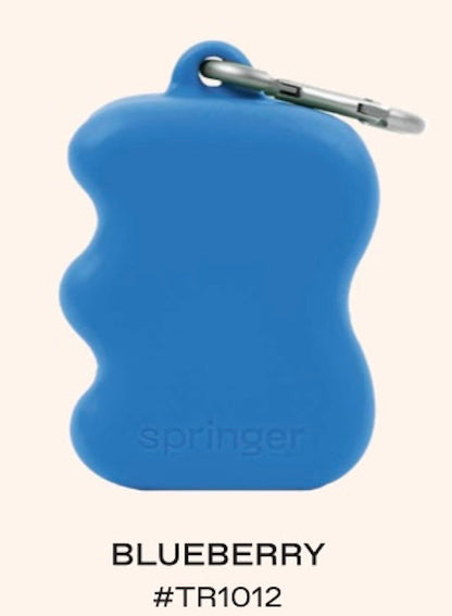 Springer blueberry poop bag dispenser with metal carabiner