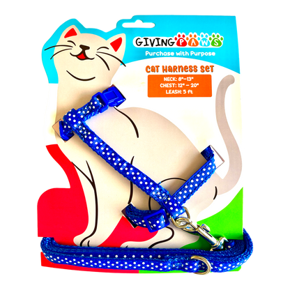 Polka Dot Harness Leash Set