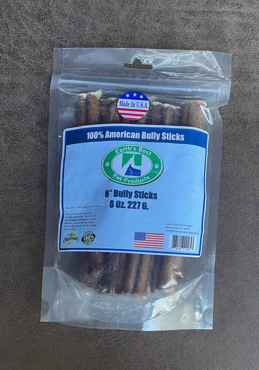 Earth's Best Pet Products 6 inch Bully Sticks, 8 oz, 227 g